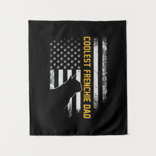 American Flag Coolest French Bulldog For Dad Dog Tapestry