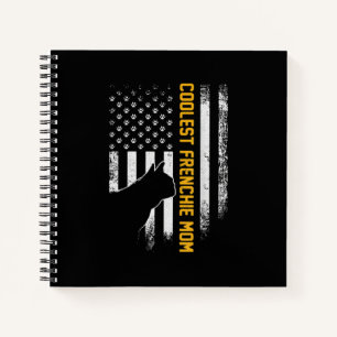 American Flag Coolest French Bulldog For Mum Dog Notebook