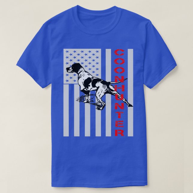 American Flag Coon Hunting  T-Shirt (Design Front)