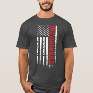 American Flag cornhole USA Patriotic Father's Day  T-Shirt