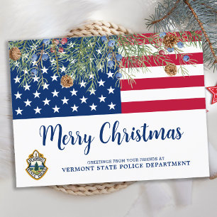 American Flag Corporate Logo Christmas Patriotic Holiday Postcard