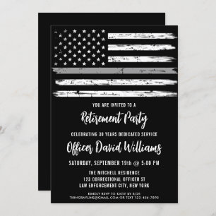 American Flag Correctional Officer Retirement Invitation