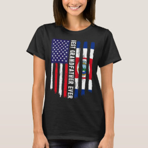 American Flag & Costa Rica Flag Best Grandfather E T-Shirt