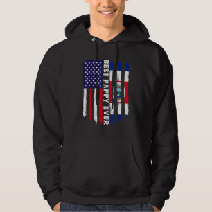 American Flag & Costa Rica Flag Best Pappy Ever Fa Hoodie