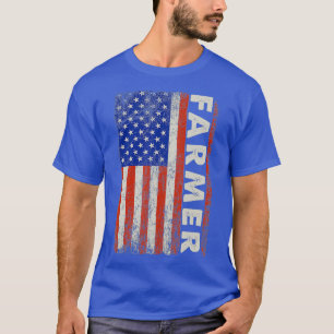 American Flag Country Ranch Farmer Life Farming T-Shirt