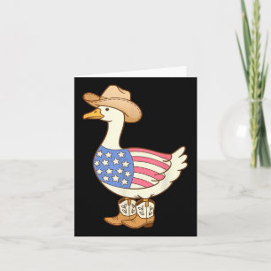American Flag Cowboy Goose 4th Of July  Card
