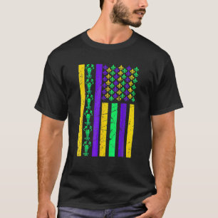 American Flag Crawfish Mardi Gras 2023 Fleur De Li T-Shirt
