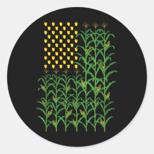 American Flag Crop Farmers Farm Farming 4th Of Jul Classic Round Sticker