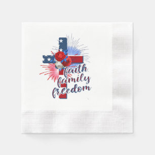 American Flag Cross Napkin