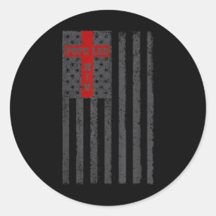 American Flag Cross Pope Leo Xiv - Catholic New Po Classic Round Sticker