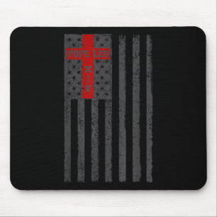 American Flag Cross Pope Leo Xiv - Catholic New Po Mouse Pad