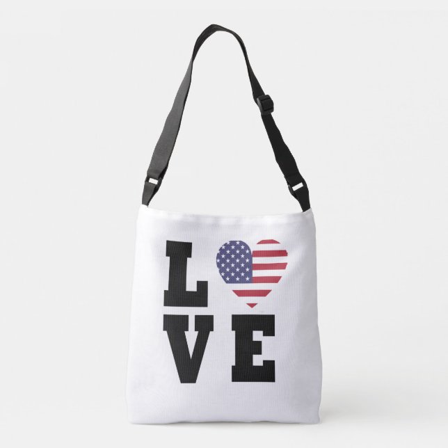 American Flag Crossbody Bag - Patriotic Love (Back)