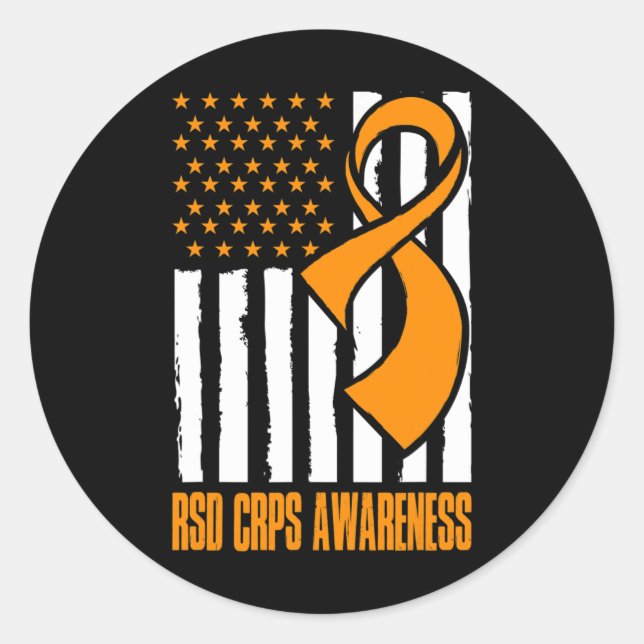 American Flag Crps Awareness  Classic Round Sticker (Front)
