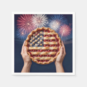 American Flag Crust on a Cherry Pie Napkin