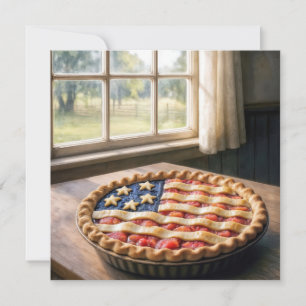 American Flag Crust On Homemade Pie Invitation