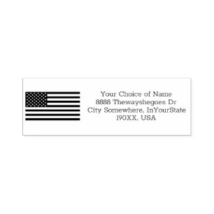American Flag Custom Address Stamp