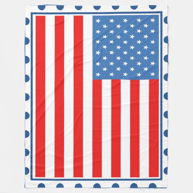 American Flag Custom Fleece Blanket (Front)