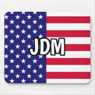 American Flag Custom Initials Mouse Pad