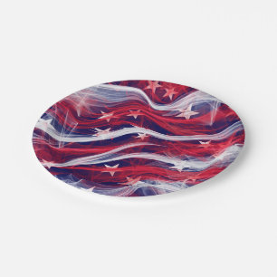 American Flag Custom Paper Plates