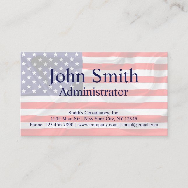 American Flag customisable Business Card (Front)
