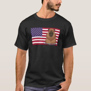 American Flag Cute Capybara Rodent T-Shirt