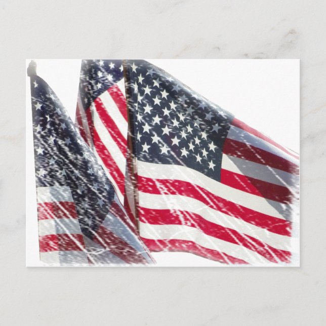 American Flag cutout Postcard (Front)