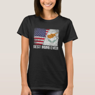 American Flag & Cyprus Flag Best Mimi Ever Family T-Shirt