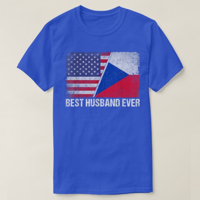 American Flag & Czech Republic Flag Best Husband E T-Shirt (Design Front)