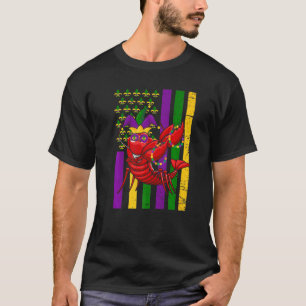 American Flag Dabbing Crawfish Dab Dance In Mardi T-Shirt