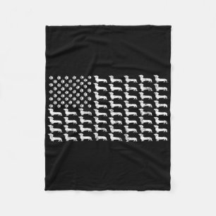 American Flag Dachshund Patriotic Dog Dad Mum 4th  Fleece Blanket