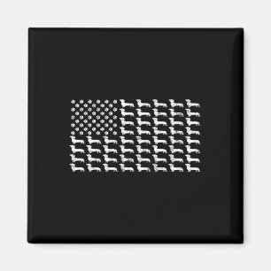 American Flag Dachshund Patriotic Dog Dad Mum 4th Magnet
