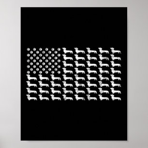American Flag Dachshund Patriotic Dog Dad Mum 4th Poster