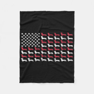 American Flag Dachshund Patriotic Dog Men Women 4t Fleece Blanket