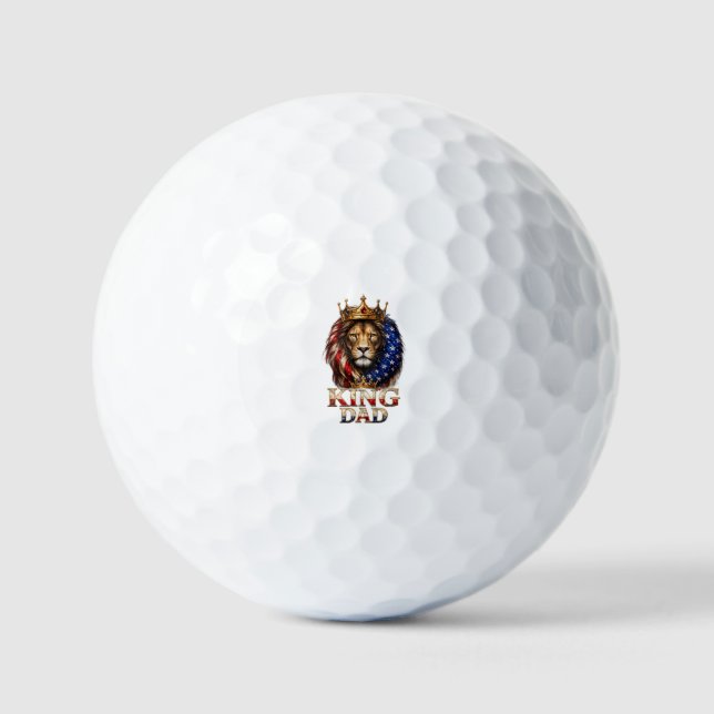 American Flag Dad Lion  Golf Balls (Front)
