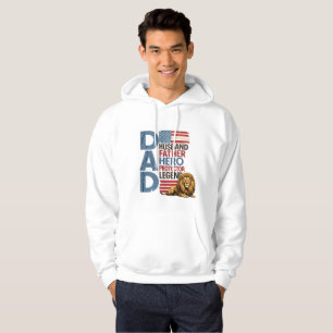 American flag Dad Lion Patriotic Hoodie