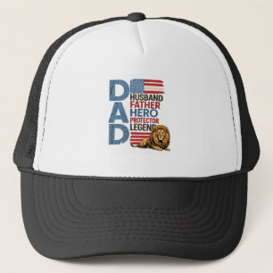 American flag Dad Lion Patriotic t-shirt Trucker Hat