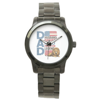 American flag Dad Lion Patriotic Watch