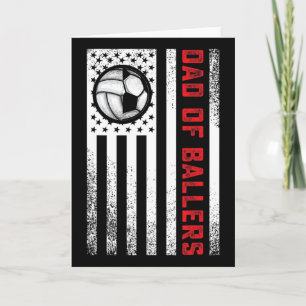 American Flag Dad Of Byllers Volleybyll Soccer Dau Card