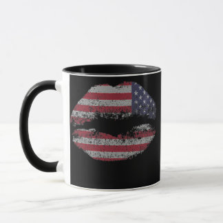 American Flag DayUSA Flag Lipstick 4th Of July Mug