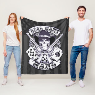 American Flag, Dead Man's Hand Cowboy Fleece Blanket