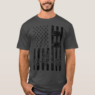 American Flag Deadlift Workout Gym Fitness Eercise T-Shirt