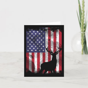 American Flag Deer Elk Hunting Usa Patriotic Hunte Card