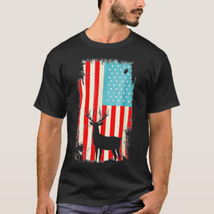 American Flag Deer Hunter Hunting T-Shirt