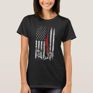 American Flag Deer Hunter Men Women Patriotic Hunt T-Shirt