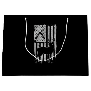 American Flag Deer Hunting Patriotic Hunter Men Wo Large Gift Bag