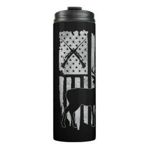 American Flag Deer Hunting Patriotic Hunter Men Wo Thermal Tumbler