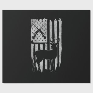 American Flag Deer Hunting Patriotic Hunter Men Wo Wrapping Paper