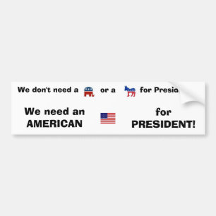american flag, democrat donkey, republicant ele... bumper sticker