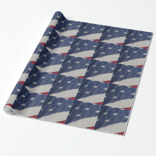 American flag design, gift wrap. wrapping paper
