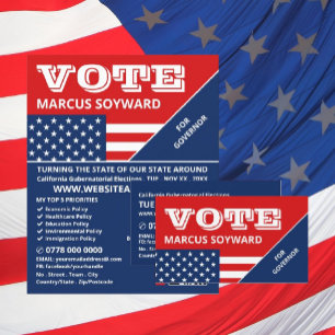 American Flag Design, Political Campaigner Business Card
